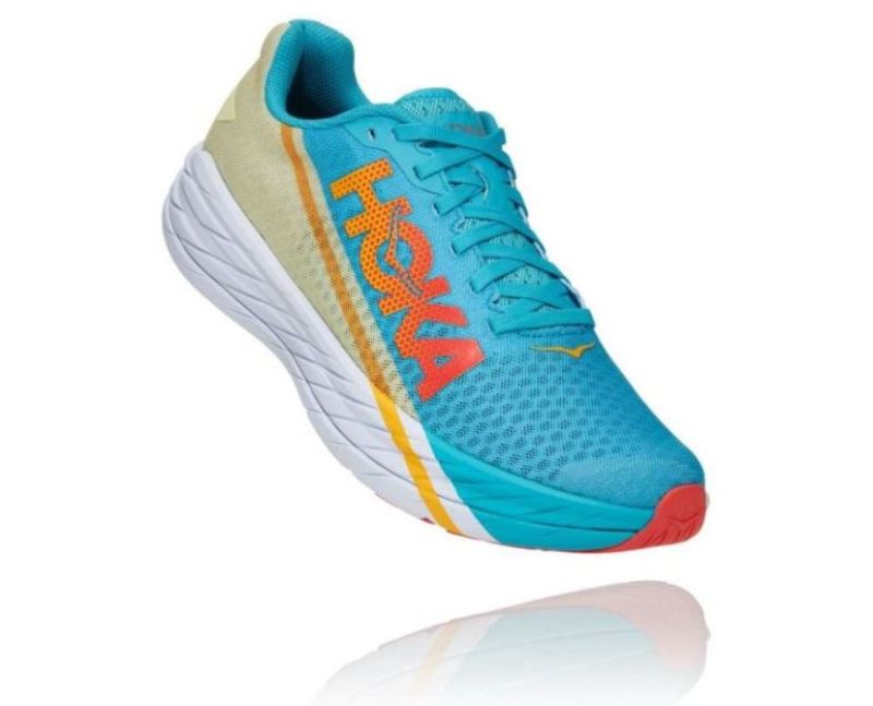 Hoka | Men's Rocket X All Gender Running Shoe Scuba Blue / Luminary Green