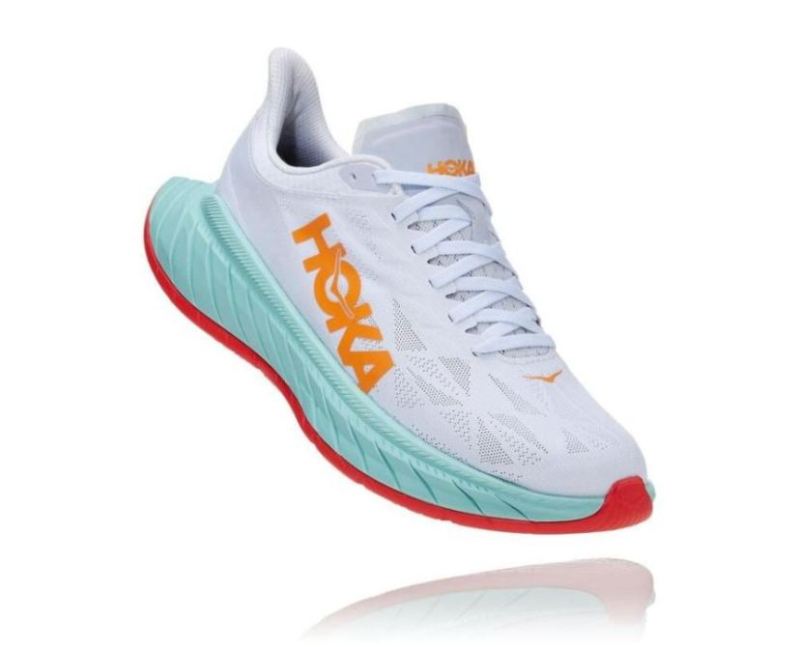 Hoka | Women's Carbon X 2 for Women White / Blazing Orange