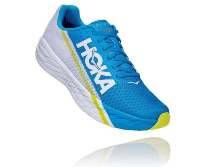 Hoka | Men's Rocket X All Gender Running Shoe White / Diva Blue