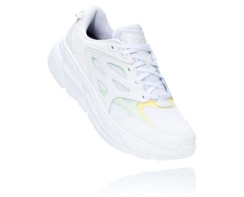 Hoka | Men's Clifton L All Gender Casual Wear Training Shoe White / Green Ash