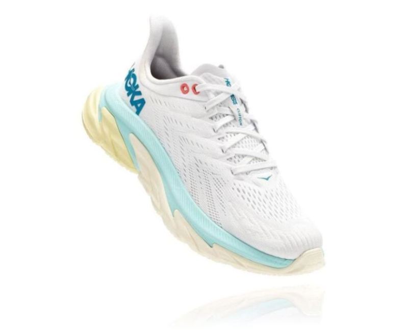 Hoka | Women's Clifton Edge for Women Blanc De Blanc / Blue Tint