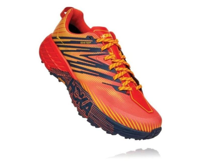 Hoka | Men's Speedgoat 4 GORE-TEX Mandarin Red / Gold Fusion