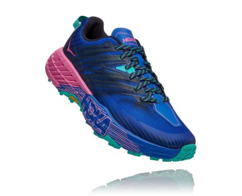 HOKA | WOMENS SPEEDGOAT 4 DAZZLING BLUE / PHLOX PINK