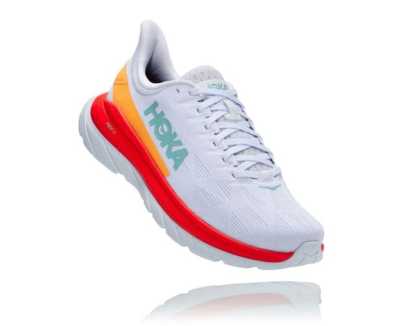 HOKA | MENS MACH 4 WHITE / FIESTA