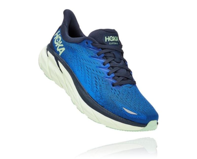 HOKA | MENS CLIFTON 8 DAZZLING BLUE / OUTER SPACE