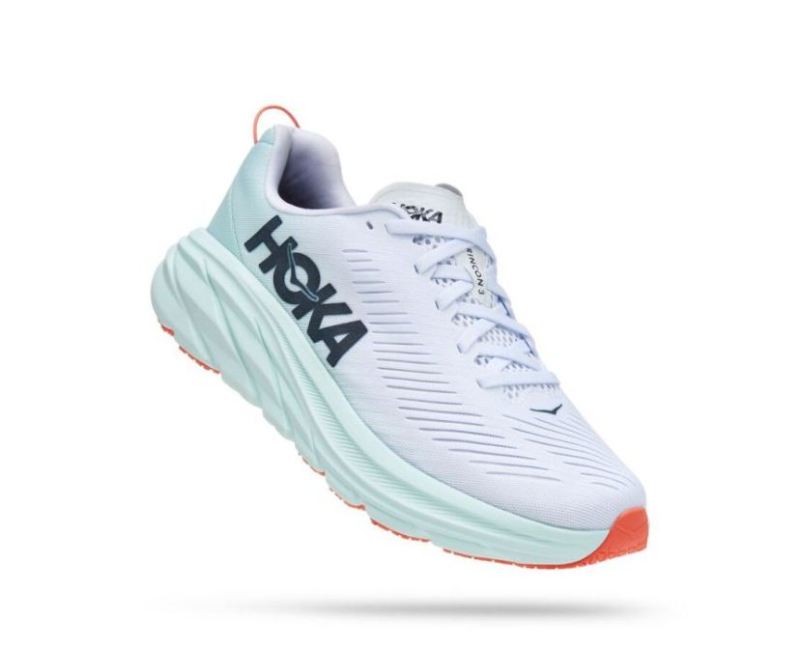 HOKA | WOMENS RINCON 3 WHITE / BLUE GLASS