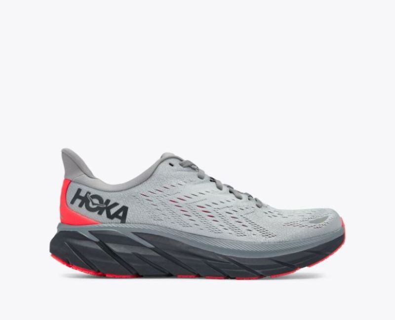 Hoka | Men's Clifton 8-Sharkskin / Diva Pink